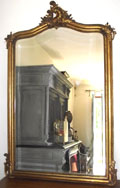 antique french crested mirror